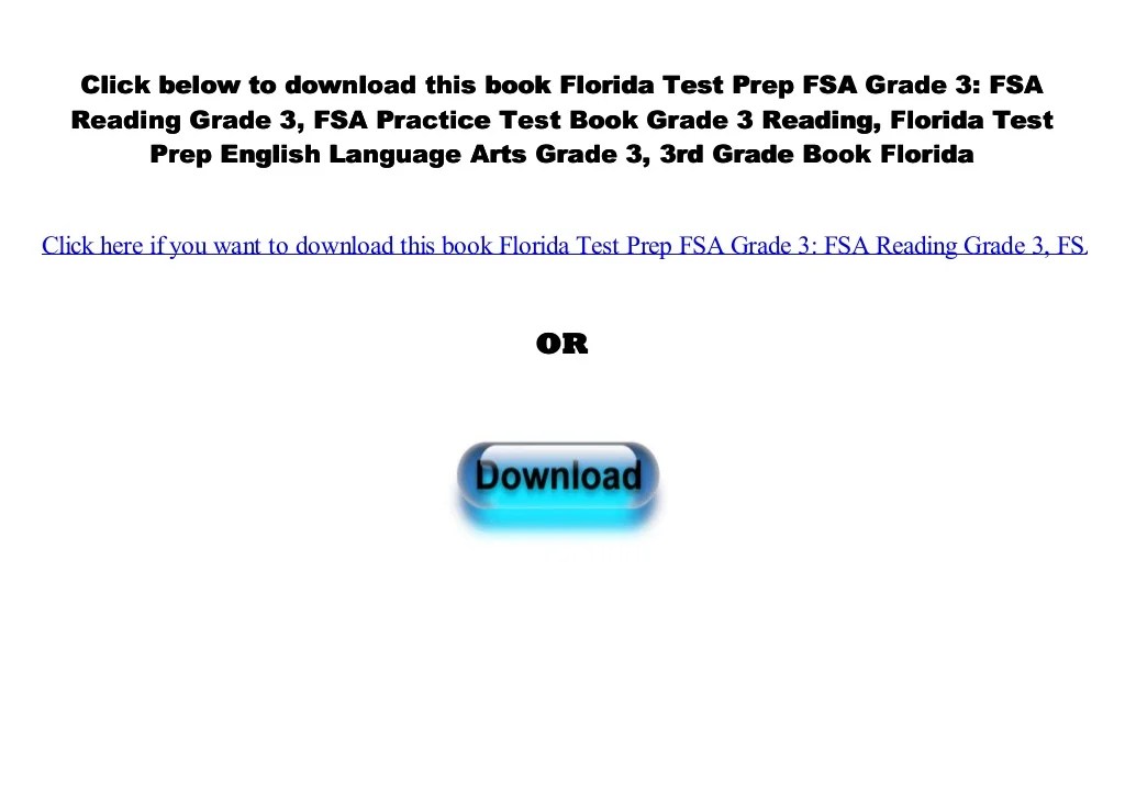 Florida test prep workbook answers