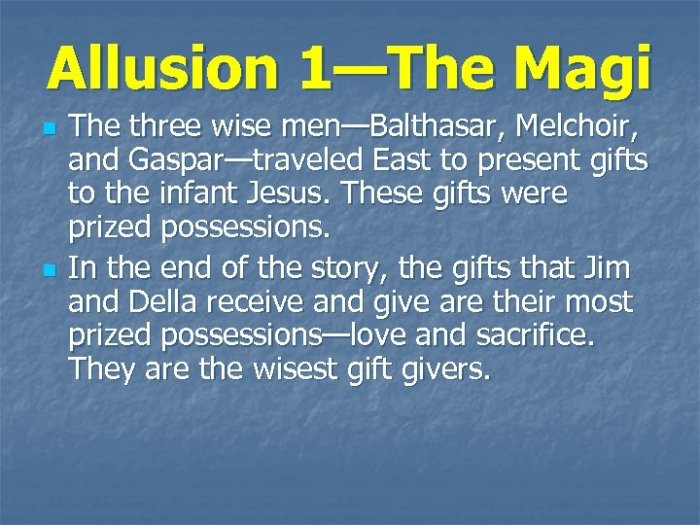 Allusion in the gift of the magi